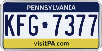 PA license plate KFG7377