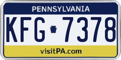 PA license plate KFG7378