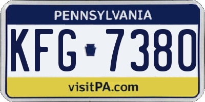 PA license plate KFG7380