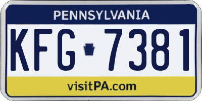 PA license plate KFG7381
