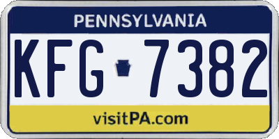 PA license plate KFG7382