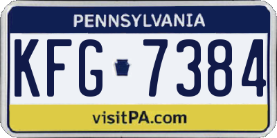 PA license plate KFG7384