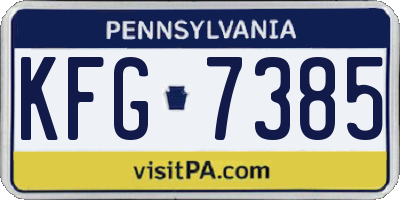 PA license plate KFG7385