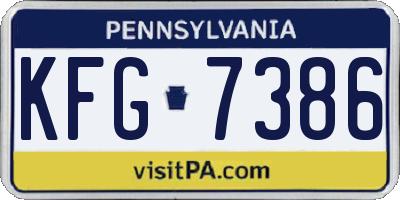 PA license plate KFG7386