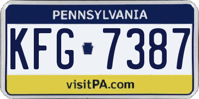 PA license plate KFG7387