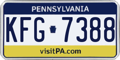 PA license plate KFG7388