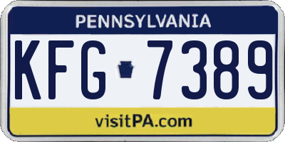 PA license plate KFG7389