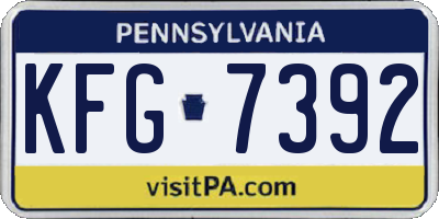 PA license plate KFG7392