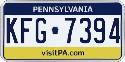 PA license plate KFG7394
