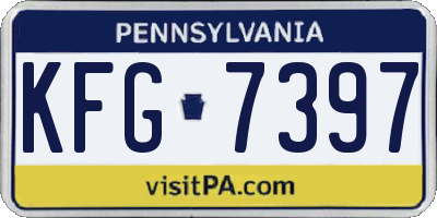 PA license plate KFG7397
