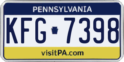 PA license plate KFG7398