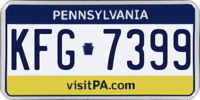PA license plate KFG7399