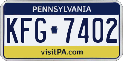 PA license plate KFG7402