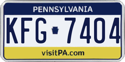 PA license plate KFG7404