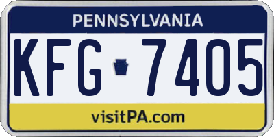 PA license plate KFG7405
