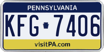 PA license plate KFG7406