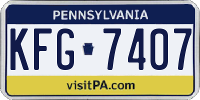 PA license plate KFG7407