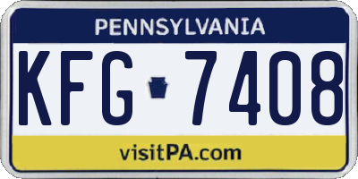 PA license plate KFG7408