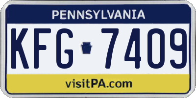 PA license plate KFG7409