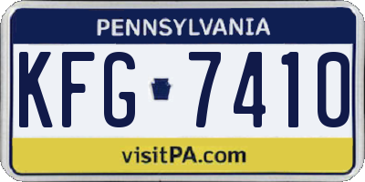 PA license plate KFG7410