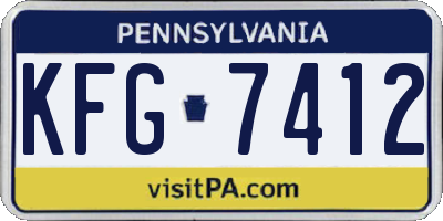 PA license plate KFG7412