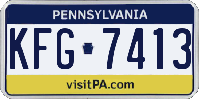 PA license plate KFG7413