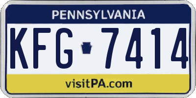 PA license plate KFG7414
