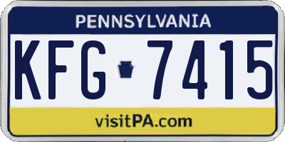 PA license plate KFG7415