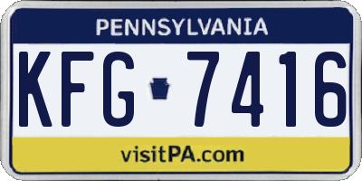 PA license plate KFG7416