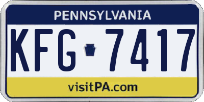 PA license plate KFG7417