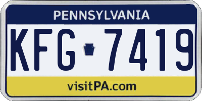 PA license plate KFG7419