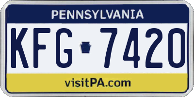 PA license plate KFG7420