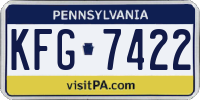 PA license plate KFG7422