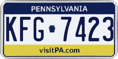 PA license plate KFG7423