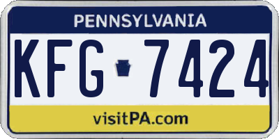 PA license plate KFG7424
