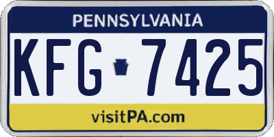 PA license plate KFG7425