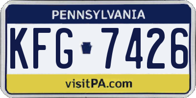 PA license plate KFG7426