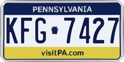 PA license plate KFG7427