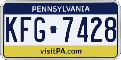 PA license plate KFG7428