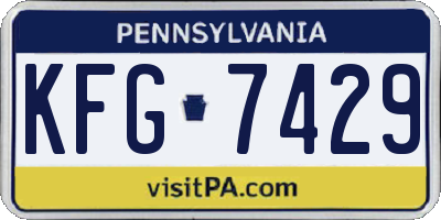 PA license plate KFG7429