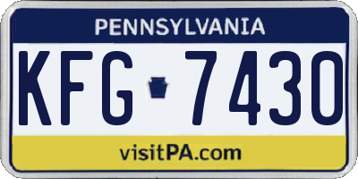 PA license plate KFG7430