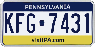 PA license plate KFG7431