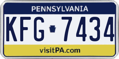 PA license plate KFG7434
