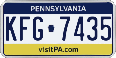 PA license plate KFG7435