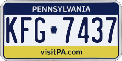 PA license plate KFG7437
