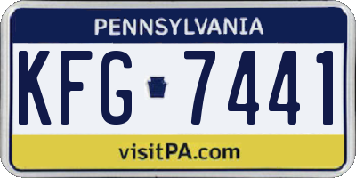 PA license plate KFG7441