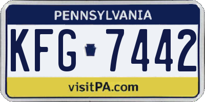 PA license plate KFG7442