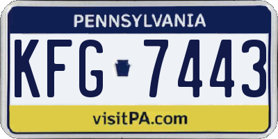 PA license plate KFG7443