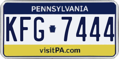PA license plate KFG7444