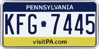 PA license plate KFG7445